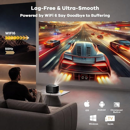 ONOAYO Outdoor-Projector-4K with 60W Dolby Audio and Official Licensed Apps