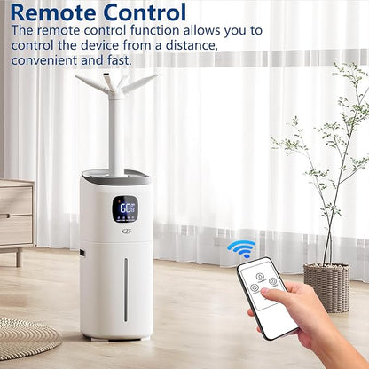KZF 15L Humidifiers for Bedroom Large Room with a Spray Can - 2000 Sq.ft Coverage, 72Hrs Runtime, Top Fill, 26dB Quiet, 3 Mist Levels & Diffuser, Auto Shut-Off, Ready for Baby Nursery and Plants