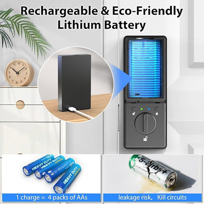 eLinkSmart Palm Vein Smart Door Lock Built-in WiFi, 6 in 1 Keyless Entry Door Lock with App Remote Alexa Control Auto Lock Rechargeable Battery, Waterproof Front Door Deadbolt No hub No Drilling