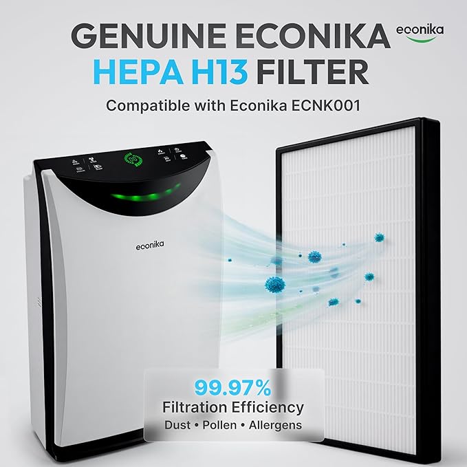 Original Replacement Filter for Smart True HEPA 4 in 1 Air Purifier ECNK001 - Air Purifier Cleaner (H13 True HEPA Air Filter for Germs, Odors)