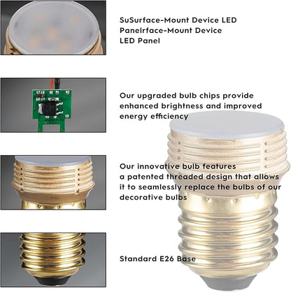 E26 LED Bulb 40W Equivalent, Uses 3.5 Watt 3000K Warm White, Mini Spotlight Indoor with Dimmable 220 Lumens, Filament-Free Small Edison Bulbs, LED Lights for Bedroom, Ceiling Fixtures, 2 Pack