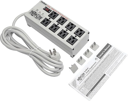 Tripp Lite ISOBAR8ULTRA Isobar 8 Outlet Heavy Duty Power Strip Surge Protector, 3840 Joules, 12ft Cord, Flat Plug, Metal Power Strip, Industrial Garage Work Shop Bench, Under Desk and Wall Mountable