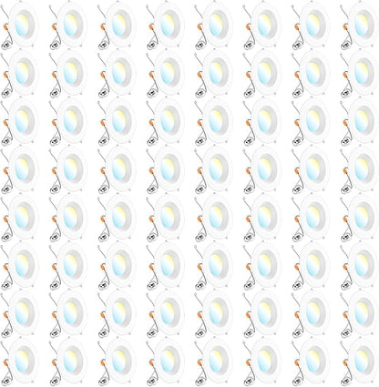 Sunco 64 Pack 6 Inch LED Recessed Light, Retrofit Downlight Can Lights for Ceiling, Baffle Trim, 1050 LM, 13W (75W Equivalent), Selectable CCT 2700K/3000K/3500K/4000K/5000K, Dimmable, Damp Rated UL
