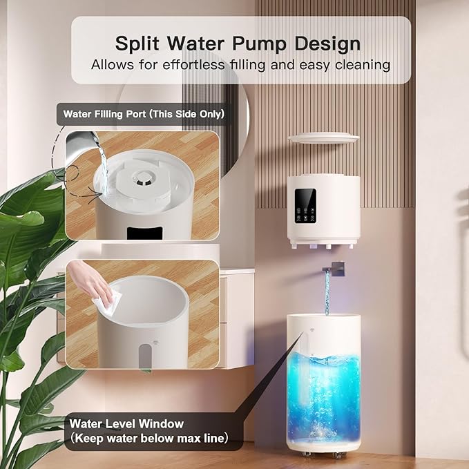 Smart Humidifiers for Large Room Bedroom Home 1800 sq.ft, 17L/4.5Gal Large Humidifier with Extension Tube & 3 Mist Modes, Top Fill Whole House Cool Mist Humidifiers for Plant Commercial Office