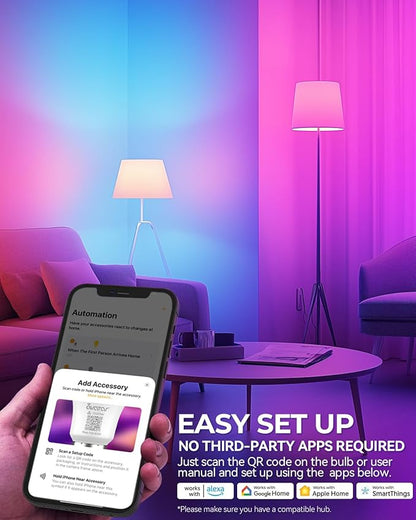 Avatar Controls Matter Smart Bulb 2 Pack and WiFi E12 Smart LED Light Bulb Bundle