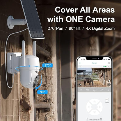 No WIFI Security Camera No Internet Needed, 4G LTE Cellular Security Camera Outdoor Wireless, Cell Camera with SIM Card, PIR Sensor, 2K Color Night Vision, SD/Cloud, 2-Way Talk, IP66 Waterproof