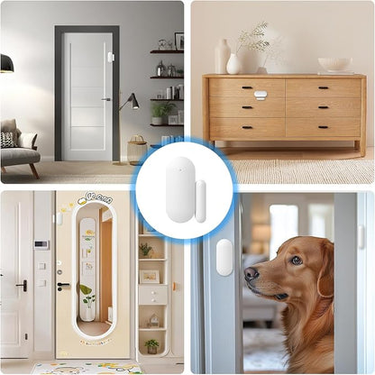 WiFi Door Window Sensor,Smart Door Open/Closed Detector with App Alert,Wireless Entry Detector Sensor Alarm for Home Security
