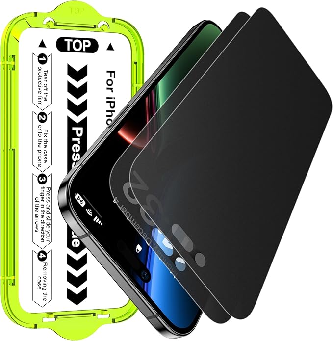 Esanik 2-Pack for iPhone Air Matte Privacy Glass Screen Protector, Anti-Glare & Anti-Spy,Anti-Reflection, Smooth as Silk, Military-Grade 9H Hardness,Flawless Fit Tray