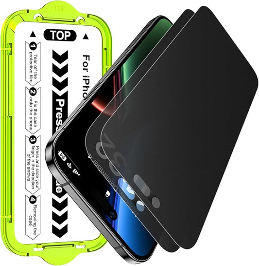 Esanik 2-Pack for iPhone Air Matte Privacy Glass Screen Protector, Anti-Glare & Anti-Spy,Anti-Reflection, Smooth as Silk, Military-Grade 9H Hardness,Flawless Fit Tray