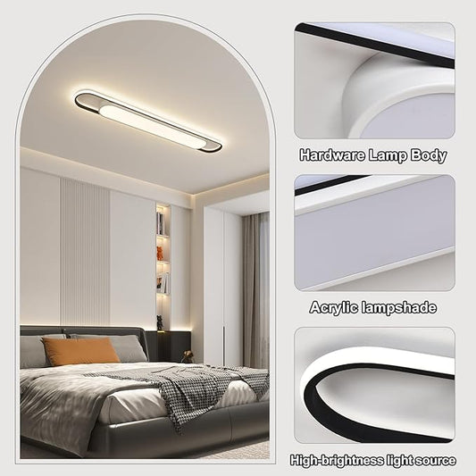 4Ft Smart Modern LED Ceiling Lights,65W High Brightness Linear Flush Mount Light Fixture,48" Dimmable Led Ceiling Lamp with Remote Control for Kitchen,Garage,Hallway,Laundry,Study Room.