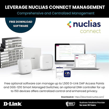D-Link 10-Port Gigabit Smart Managed Switch | 8 GbE + 2 SFP Ports | L2+ | VLANs | Cable Diagnostics | Web Managed | Desktop or Rackmount | Fanless | NDAA Compliant | Lifetime Protection (DGS-1210-10)