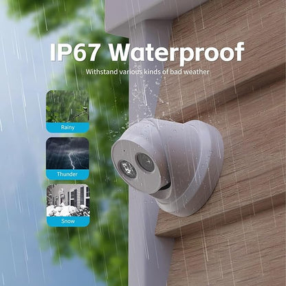DS-2CD2383G2-IU 4K 8MP IP Camera PoE Turret Camera Outdoor with Human/Vehicle Detection, 2.8mm Lens, Night Vision, IP67, IK10, Built-in Mic, 120dB True WDR, H.265+, International English Version