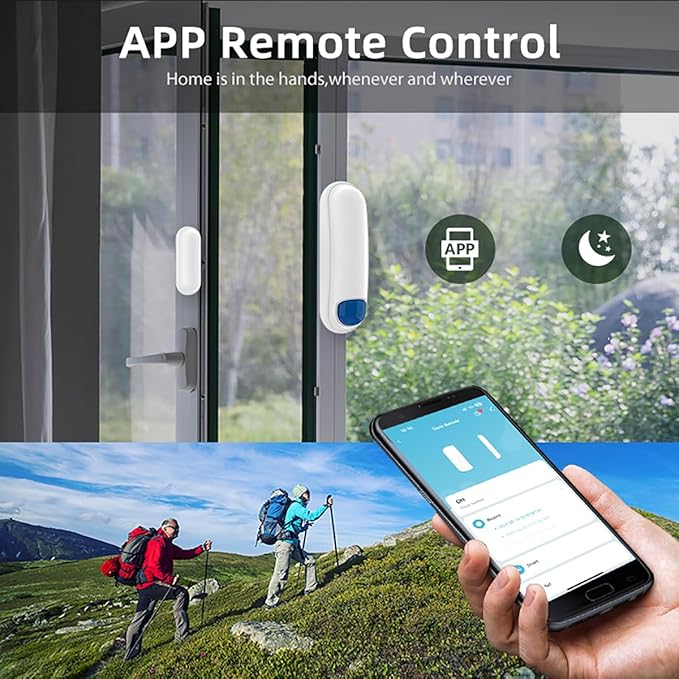Zigbee Contact Sensor for Door and Window, Zigbee Hub Required, Winsdow Sensor 24h Monitor, Zigbee Door Sensor Compatible with SmartThings, Home Assistant