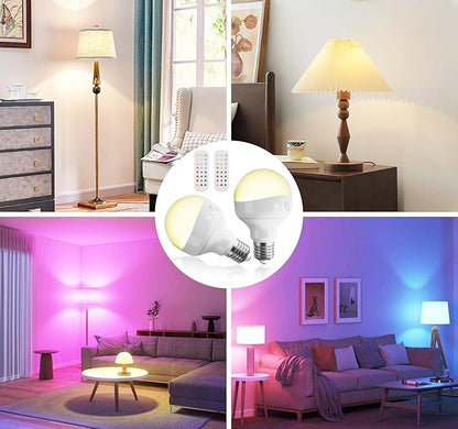 HISTAR Rechargeable Light Bulbs for Sconce and Lamp, E26 Battery Operated Light Bulb with Remote, RGB, Timer, Dimmable, 3 Color Temperature, 2500mAH