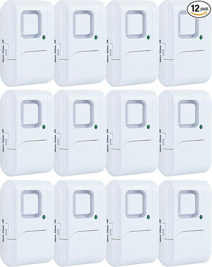 UltraPro Personal Security Window and Door Alarm, 12 Pack, Wireless Chime | DIY Protection, Burglar Alert, Easy Installation, Home Security, Ideal for Home, Garage, Apartment, White, 45989