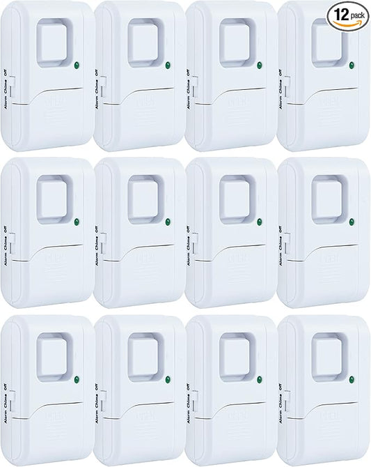 UltraPro Personal Security Window and Door Alarm, 12 Pack, Wireless Chime | DIY Protection, Burglar Alert, Easy Installation, Home Security, Ideal for Home, Garage, Apartment, White, 45989