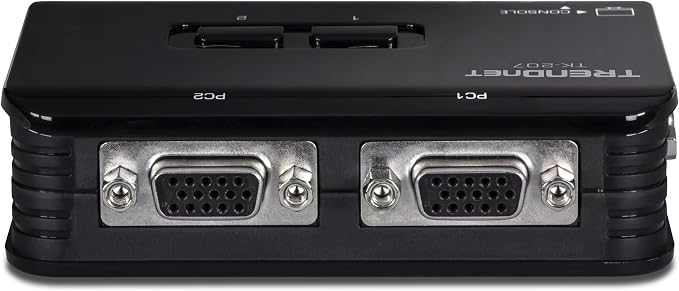 TRENDnet 2-Port USB KVM Switch, TK-207K | Control Two Computers with One Set of Console Controls,2048 x 1536 Resolution,60Hz Refresh Rate,All Required Cabling Included