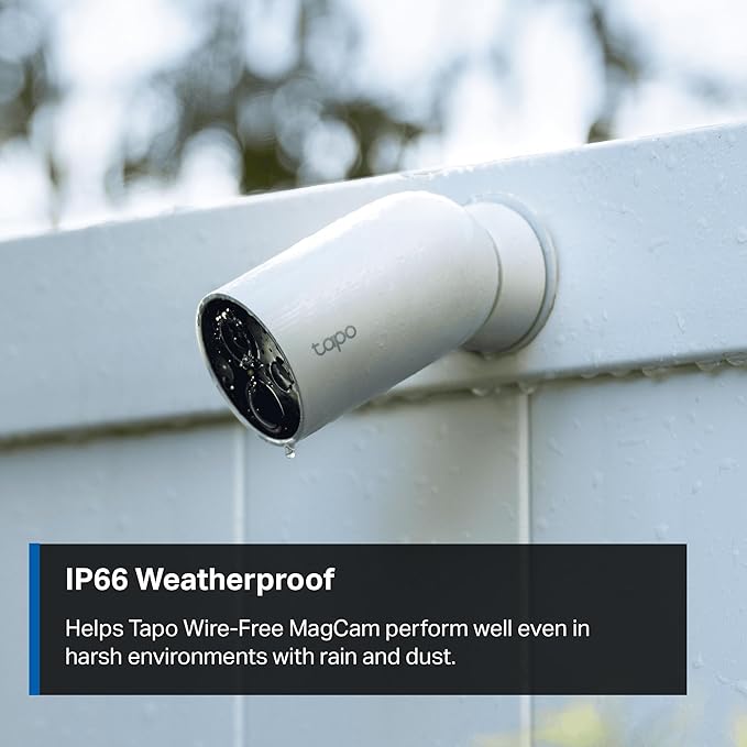 Tapo by TP-Link Wire-Free MagCam, Indoor/Outdoor 2K Battery Powered Smart Security Camera, Magnetic Mount, Starlight Color Night Vision, Person/Pet/Vehicle Detection, SD/Cloud Storage, 2.4GHz Wi-Fi