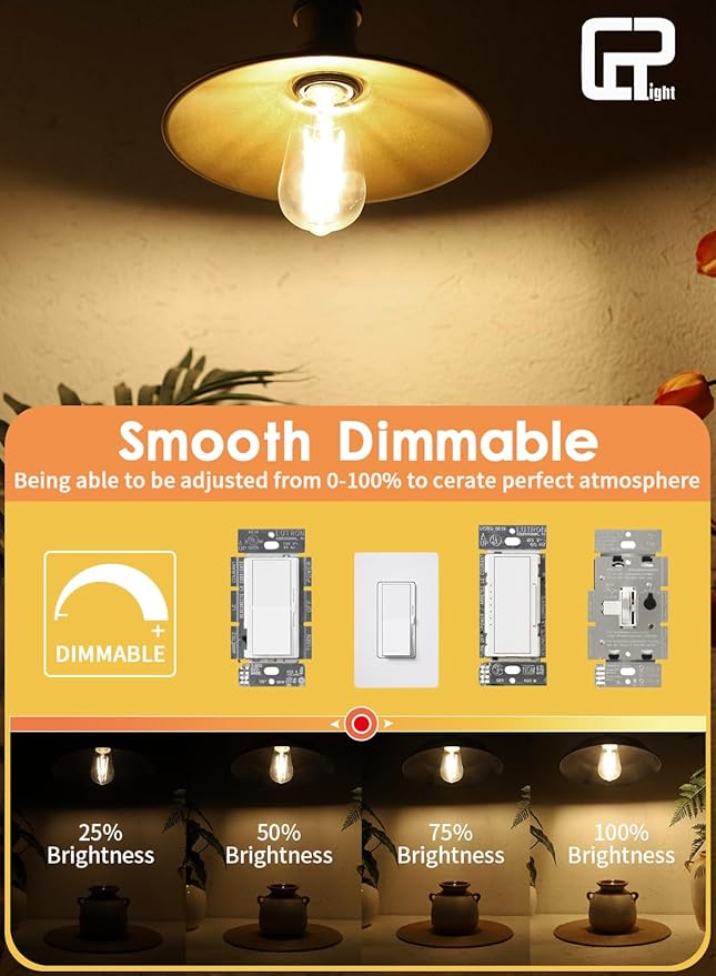Dimmable Edison Bulbs, 6W 65W 650LM 3000K Soft White, ST58 = ST19 Vintage LED Light Bulb, 90+ CRI, E26 Medium Base, Clear Glass Style for Living Room, Bedroom, Home Decor, 10 Pack