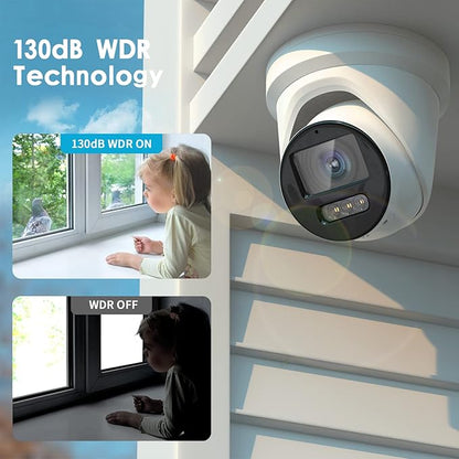 DS-2CD2387G2-LSU/SL 2.8mm HIK 8MP Color-VU PoE IP Camera Outdoor Indoor, 4K PoE Turret Network Camera with Strobe Light and Audible Warning, Human/Vehicle Detection, 2-Way Audio, IP67 Waterproof