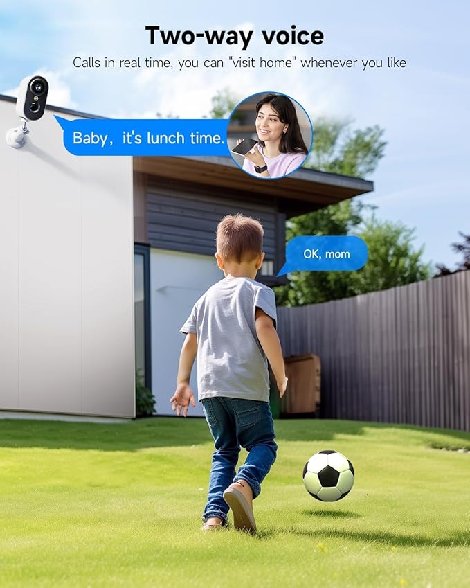 LIWAN Security Cameras Wireless Outdoor Indoor, 2.4GHZ WiFi Security Camera for Home Security, 2K HD Battery Powered, Color Night Vision, Motion Detection, 2-Way Talk, SD/Cloud Storage