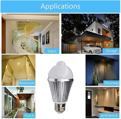 KLED Motion Sensor Light Bulbs, 7W 600 Lumen, Smart LED Light Bulbs, PIR Built-in, Motion Activated Dusk to Dawn Light Bulb Night Lights for Hallway Porch Garage Basement (Cool White)