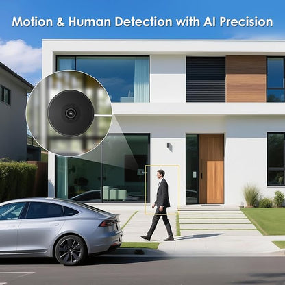 4MP 2K Indoor Security Camera for Windows, Smart AI Motion Detection, Color Night Vision, Glass-Mount Design, Wired Installation (2)