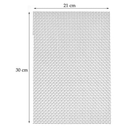 TIMESETL 3 Pcs Stainless Steel Woven Wire 5 Mesh - 12" x 8"(30x21cm) Metal Security Guard Garden Screen Cabinets Mesh