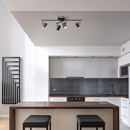 Globe Electric Walton 4-Light 29W Integrated LED Track Lighting, Matte Black, Swivel Center Bar, 1800 Lumens, 3000 Kelvin Warm White, 90 CRI