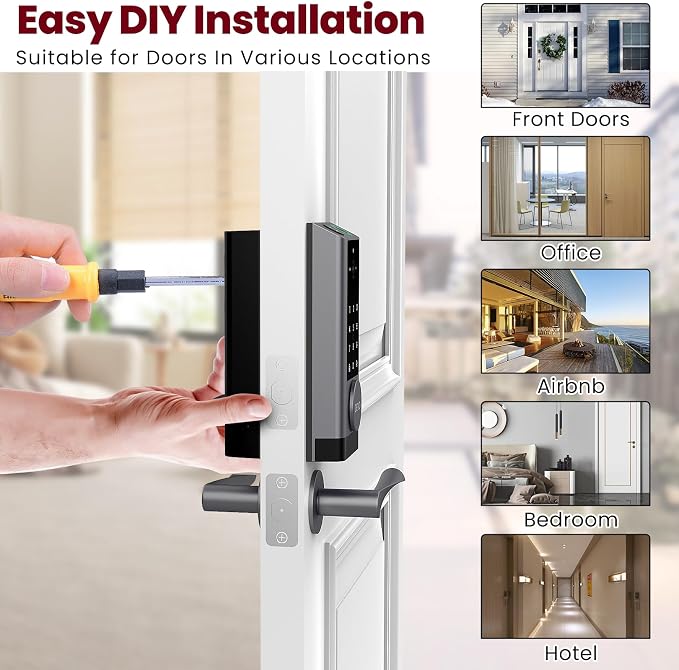 DEVO G1 Keyless Entry Deadbolt Smart Lock with Camera, Doorbell,Fingerprint