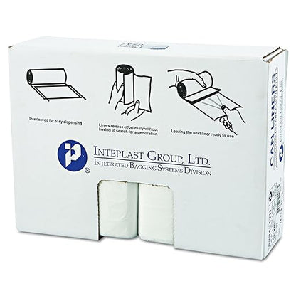 Inteplast Group S334017N 33 Gallon Capacity, 40" Length x 33" Width x 17 Mic Thickness, Natural Color, HDPE Commercial Coreless Institutional Trash Can Liner (Case of 10 Roll, 25 Bags per Roll)