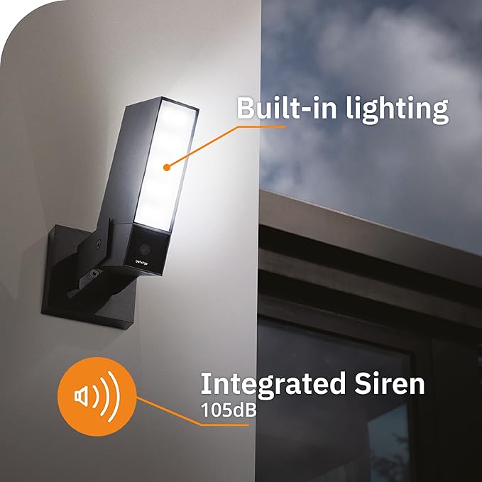 Netatmo Smart Outdoor Security Camera with 105-dB Siren & WiFi | Sends Alerts to Your Smartphone | Floodlight & Movement Detection | Night Vision | Security Without Monthly Fees (White)