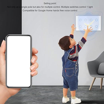 Smart Light Switch 8 Gang Panel Compatible AC100-240V Smart Home Automation