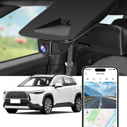 Front 4K Dash Cam for Toyota Corolla Cross 2023 2024 2025 2026 & Hybrid (NOT Corolla),OEM-Look,4K Video,Built-in WiFi & APP,Loop Recording,G-Sensor,Plug & Play,64GB Card