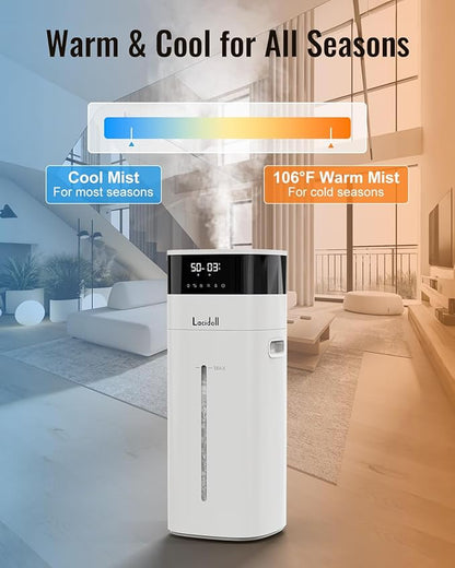 LACIDOLL Cool and Warm Mist Humidifier Large Room, 5.3Gal/20L Humidifiers for Home 2500 sq ft, Air Humidifiers for Bedroom with Diffuser&Extended Tube, Whole House Humidifiers for Nursery Baby Plants
