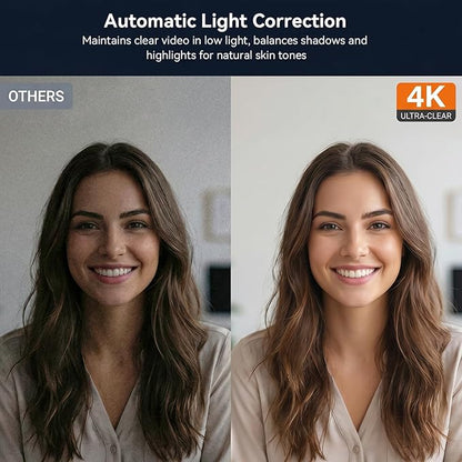 AIRHUG 4K UHD USB Webcam No Mic with Privacy Cover for Secure Meetings - 16MP Sony Sensor, PDAF Fast Focus, 63° Gold FOV, Auto Light Correction, Streaming Camera Without Audio for PC/Laptop/Desktop