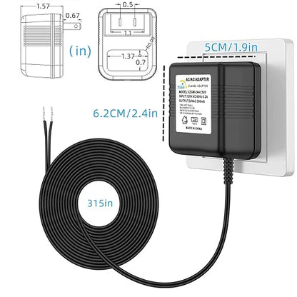 24V Doorbell Thermostats Transformer Compatible with Nest Honeywell Ecobee Sensis All Versions of Ring Video Doorbells Power Adapter (26FT Black, 12.0, Watts)