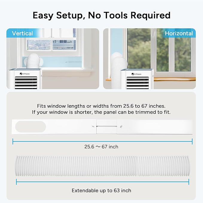 DR.PREPARE 10,000 BTU Portable Air Conditioner with WiFi, 4-in-1 Portable AC Unit, Remote Control, Fast Cooling, 24H Timers with Fan & Dehumidifier, Window kit, Cools Up to 450 sq. ft for Rooms