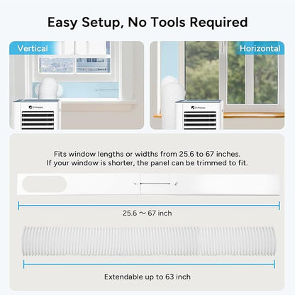 DR.PREPARE 10,000 BTU Portable Air Conditioner with WiFi, 4-in-1 Portable AC Unit, Remote Control, Fast Cooling, 24H Timers with Fan & Dehumidifier, Window kit, Cools Up to 450 sq. ft for Rooms