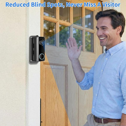 Doorbell Mount for Wyze Battery Video Doorbell and Video Doorbell v2,Wired, 35-145° Adjustable Angle No-Drilling Horizontal Wedge Wall Mounting Bracket, Left/Right Adjustable,for Apartment/House
