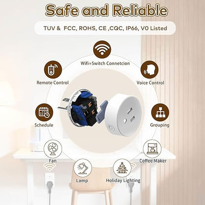 NineLeaf Zigbee Smart Outlet w Remote Control, Wireless Plug,Zigbee Hub Required, 500ft, APP & Voice Control, Compatible with Alexa & Google Home, Timer & Schedule, 2 Switches+5 Outlets