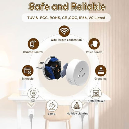 NineLeaf Zigbee Smart Remote Outlet with Wall Decor Switch,Zigbee Repeater,Wireless Plug with APP & Voice Control, Compatible with Alexa &Google Assistant, Timer & Schedule,1 Switch+5 Outlets