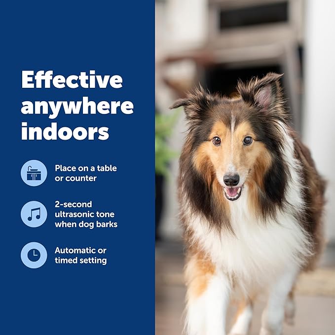 PetSafe Indoor Ultrasonic Dog Bark Control - No Collar Needed - Up to 25 ft Range - Anti-Bark Pet Training System - Automatic with Manual Trainer Button