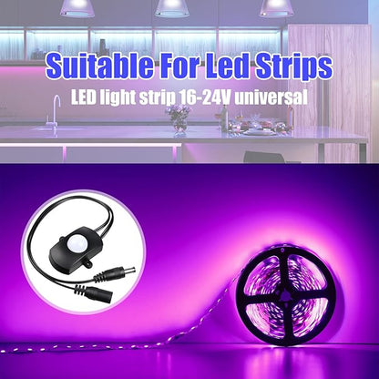 Hortsun 6 Pieces DC 5V-24V 5A PIR Motion Activated Sensor Light Switch Occupancy Motion Sensor with DC Coupler Cable for Party LED Strip Light