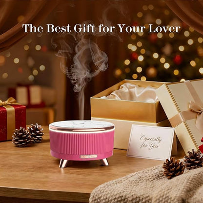 500ML Large Capacity Essential Oil Diffuser, Ultrasonic Aromatherapy Diffuser with 7 Color LED Lights with Remote Control, Cool Mist Humidifier, Timed Mist, Auto Shut-Off (Pink)