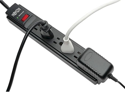 Tripp Lite Protect It! 6-Outlet Surge Protector w/ 15ft Cord, 790 Joules - Black