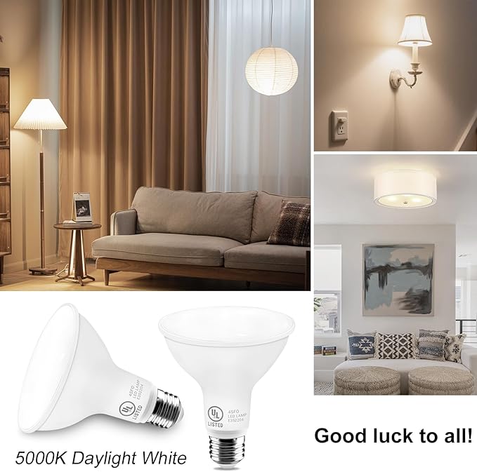 LightingWill 11W Par30 LED Bulb (75W Equivalent), UL Listed, 5000K Daylight White Dimmable Flood Light Bulbs, 850 Lumens, E26 Base, LED Recessed Light Bulbs for Indoor Outdoor, 12 Pack