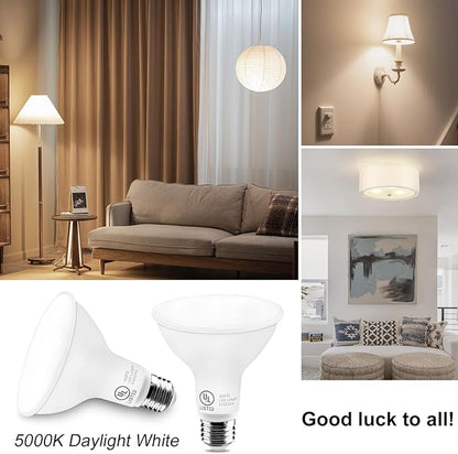 LightingWill 11W Par30 LED Bulb (75W Equivalent), UL Listed, 5000K Daylight White Dimmable Flood Light Bulbs, 850 Lumens, E26 Base, LED Recessed Light Bulbs for Indoor Outdoor, 12 Pack