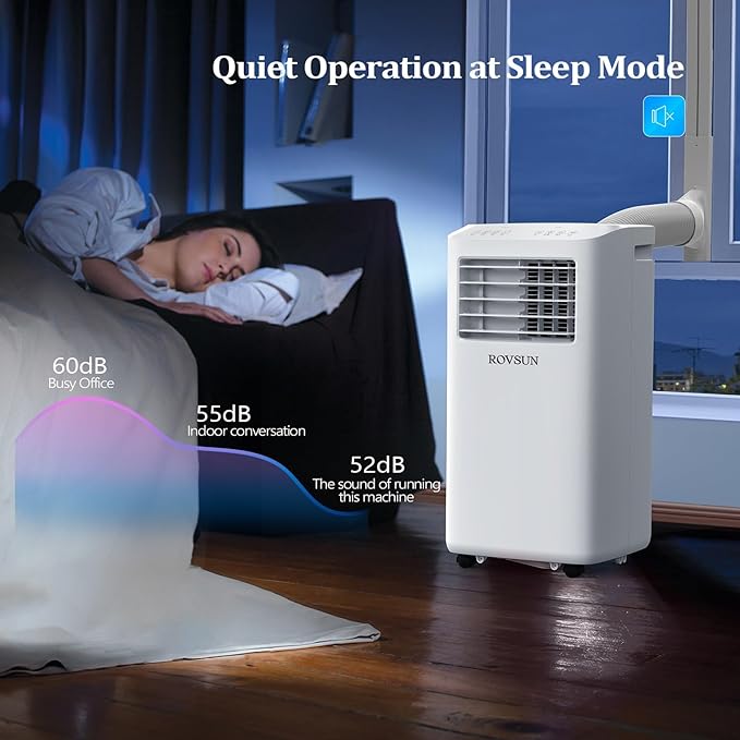 ROVSUN WiFi Enabled Smart 10000 BTU Portable Air Conditioner with Remote & APP Control, 3-in-1 Cooler, Dehumidifier & Fan, Powerful Room Mobile AC Unit with Rolling Wheels & Easy Installation Kit