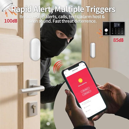 NUNET Wireless Smart Home Security System, 15-Piece Alarm Kit (Motion Sensors, Siren, Remote) - WiFi Alarm System for Home Safety, APP Alerts, Alexa/Google Compatible, No Monthly Fee, Easy Setup